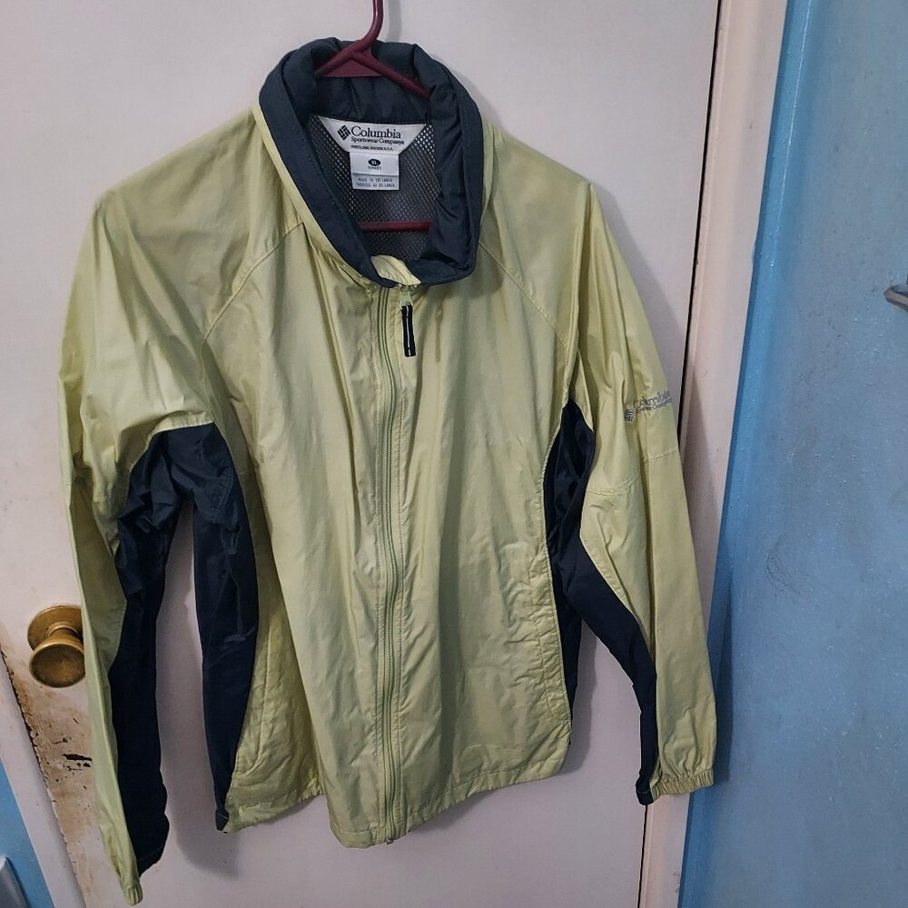 Columbia Windbreaker Jacket, Green & Black, Unisex, XL